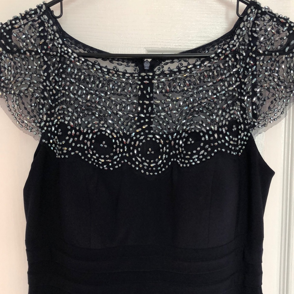 SOLD!!!! Navy Blue beaded neckline dress - Picture 1 of 5